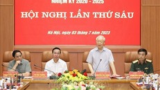 Tổng Bí thư Nguyễn Phú Trọng phát biểu kết luận hội nghị. Ảnh: Trí Dũng/TTXVN