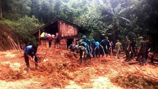 Sạt lở đất tại Hoàng Su Phì, Hà Giang. (Nguồn: TTXVN phát)