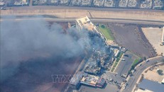 Những ngôi nhà bị phá hủy do cháy rừng tại Maui, Hawaii, Mỹ, ngày 10/8/2023. Ảnh: THX/TTXVN