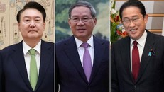 (Từ trái sang phải) Tổng thống Hàn Quốc Yoon Suk-yeol sẽ có cuộc hội đàm song phương với Thủ tướng Trung Quốc Lý Cường và Thủ tướng Nhật Bản Fumio Kishida vào ngày 26/5. Ảnh: EPA-EFE