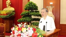 Tổng Bí thư, Chủ tịch nước Tô Lâm phát biểu tại buổi gặp mặt. Ảnh: Trí Dũng/TTXVN