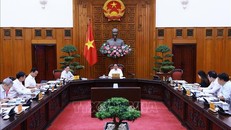 Thủ tướng Phạm Minh Chính chủ trì họp Thường trực Chính phủ để thảo luận về một số luật trình Quốc hội. Ảnh: Dương Giang/TTXVN