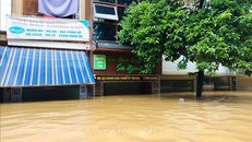 Ngập lụt tại thành phố Yên Bái sáng 10/9/2024. Ảnh: Tuấn Anh/TTXVN