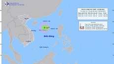 Dự báo trong 24 giờ tới, vùng áp thấp di chuyển chậm theo hướng Tây và có khả năng mạnh lên thành áp thấp nhiệt đới. (Nguồn: nchmf)