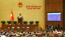 Quốc hội biểu quyết thông qua Nghị quyết của Quốc hội về giảm thuế giá trị gia tăng. (Ảnh: TTXVN)