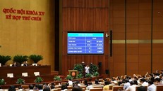 Quốc hội biểu quyết thông qua Luật sửa đổi, bổ sung một số điều của Luật Quốc tịch Việt Nam. (Ảnh: Quochoi.vn)