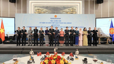 Phó Thủ tướng, Bộ trưởng Bộ Ngoại giao Bùi Thanh Sơn với các đại biểu. (Ảnh: An Đăng/TTXVN)