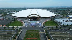 Trung tâm Triển lãm Việt Nam (Đông Anh, Hà Nội) sẽ được khánh thành vào dịp 19/8, phục vụ cho Triển lãm thành tựu đất nước nhân kỷ niệm 80 năm Quốc khánh, với chủ đề: "80 năm Hành trình Độc lập-Tự do-Hạnh phúc". (Ảnh: Quốc Khánh/TTXVN)