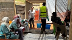 Bệnh nhân mắc tả được điều trị tại trung tâm y tế ở Kosti, bang White Nile, Sudan. 