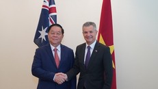 Ông Nguyễn Trọng Nghĩa - Ủy viên Bộ Chính trị, Bí thư Trung ương Đảng, Trưởng ban Tuyên giáo và Dân vận Trung ương - gặp Đồng Bộ trưởng Ngoại giao và Thương mại, Đồng Bộ trưởng Nhập cư Australia Matthew Thistlethwaite. 