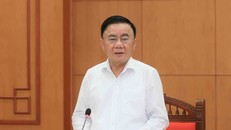 Đồng chí Trần Cẩm Tú, Ủy viên Bộ Chính trị, Thường trực Ban Bí thư phát biểu chỉ đạo buổi làm việc. 