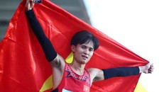 Nguyễn Trung Cường giúp Điền kinh lập "hat-trick vàng" trong ngày hôm nay.