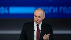 Tổng thống Nga Vladimir Putin phát biểu tại thủ đô Moskva. 