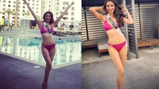 Phạm Hương khoe dáng bikini, đang dẫn đầu bình chọn Hoa hậu Hoàn vũ