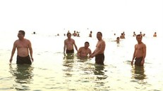 Lãnh đạo Đà Nẵng tắm biển, ăn cá của ngư dân