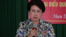 Bà Phan Thị Mỹ Thanh tại buổi tiếp xúc cử tri. Ảnh: Ngọc An.