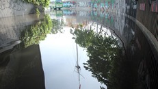 Nước trong hầm chui. Ảnh: Duy Trần.