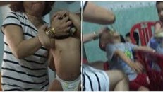 [VIDEO] Vừa cho ăn, vừa đè ngửa tát trẻ mầm non