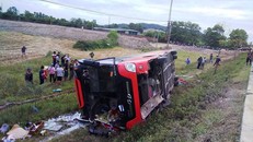 Hiện trường vụ tai nạn. Ảnh: Phạm Hòa.