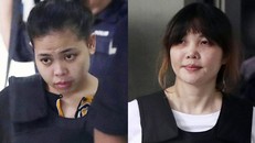 Đoàn Thị Hương (phải) và Siti Aisyah, hai bị cáo trong vụ sát hại người bị nghi là Kim Jong-nam ở Malaysia hồi tháng 2/2017. Ảnh: AP.