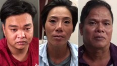 Nhóm dàn cảnh trộm cắp. Ảnh: Quốc Thắng.