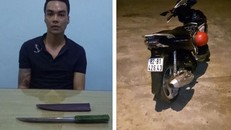 Nghi phạm và tang vật (Ảnh: H. Hoàng)