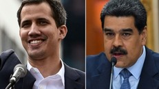 Tổng thống Venezuela Nicolas Maduro (phải) và thủ lĩnh đối lập Juan Guaido. Ảnh: AFP.