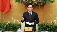 Phó Thủ tướng Vương Đình Huệ, Trưởng ban Chỉ đạo Tổng điều tra dân số và nhà ở Trung ương phát biểu. Ảnh: Doãn Tấn/TTXVN