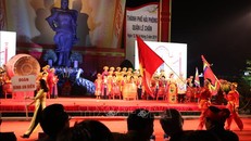 Đoàn rước tham gia Lễ hội truyền thống Nữ tướng Lê Chân năm 2019.