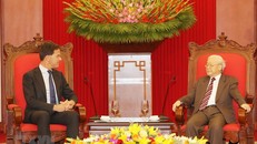 Tổng Bí thư, Chủ tịch nước Nguyễn Phú Trọng tiếp Thủ tướng Vương quốc Hà Lan Mark Rutte. (Ảnh: Trí Dũng/TTXVN)