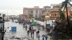 Cảnh tàn phá sau khi siêu bão Fani quét qua Puri, Ấn Độ ngày 3/5. (Ảnh: THX/TTXVN)