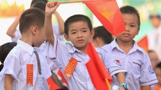 Học sinh Trường Tiểu học Chu Văn An (quận Hoàng Mai) trong lễ khai giảng năm học 2018-2019. Ảnh: Gia Chính