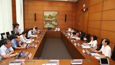 Đại biểu Quốc hội thành phố Đà Nẵng và các tỉnh Sơn La, Ninh Bình, Tây Ninh thảo luận. (Ảnh: Dương Giang/TTXVN)