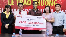 Anh P. trúng thưởng trên 34 tỷ đồng. Ảnh: Nhật Tân.