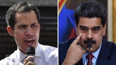 Tổng thống Venezuela Nicolas Maduro (phải) và lãnh đạo đối lập Juan Guaido. (Ảnh: AFP/TTXVN)