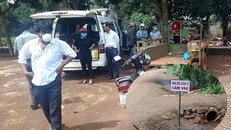 Cán bộ địa phương cắm biển cách ly khu vực xuất hiện bệnh bạch hầu