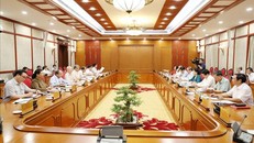 Ngày 5/7/2019, tại Trụ sở Trung ương Đảng, Tổng Bí thư, Chủ tịch nước Nguyễn Phú Trọng chủ trì họp Bộ Chính trị định kỳ. Ảnh: Trí Dũng/TTXVN