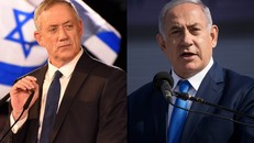 Ông Benny Gantz (trái) và Thủ tướng Netanyahu. Ảnh: Times of Israel.