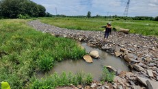 Con suối bị lấp, ruộng dân không canh tác được