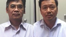 Hai bị can Từ Thành Nghĩa (trái) và Võ Quang Huy lúc mới bị bắt