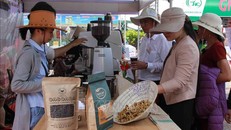 Các doanh nghiệp kinh doanh cà phê giới thiệu các sản phẩm cà phê đến người dân và du khách. Ảnh minh họa: Phạm Cường/TTXVN