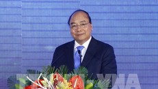 Thủ tướng Nguyễn Xuân Phúc phát biểu tại hội nghị. Ảnh: Thống Nhất –TTXVN