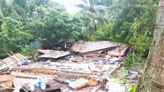 Căn nhà của gia đình ông Kiếm sau khi bị cưỡng chế