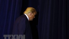 Tổng thống Mỹ Donald Trump rời một cuộc họp báo tại New York ngày 25/9/2019. (Nguồn: THX/TTXVN)