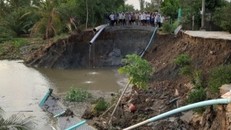 Điểm sạt lở lớn tại xã Bình Xuân, Thị xã Gò Công.