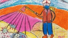 Tranh cổ động tuyên truyền phòng chống dịch Covid- 19 của một học sinh Hà Tĩnh.