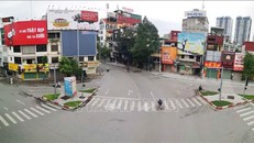 Đường phố Hà Nội trong những ngày giãn cách xã hội. Ảnh: Thanh Tùng/TTXVN