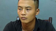 Đối tượng Triệu Quân Sự tại cơ quan công an.