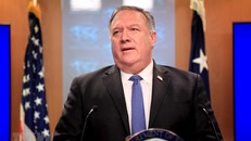Ngoại trưởng Mỹ Mike Pompeo tại cuộc họp báo ở Washington, DC. (Ảnh: AFP/TTXVN)
