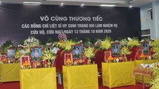 Quang cảnh Lễ viếng, truy điệu các cán bộ hy sinh khi làm nhiệm vụ khắc phục hậu quả lũ lụt tại tỉnh Thừa Thiên-Huế.